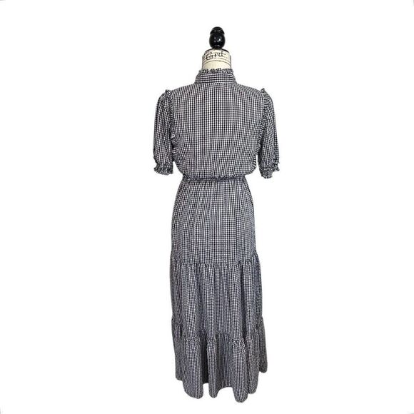 Max Studio Black Gingham Ruffle Tiered Maxi Dress, S - Picture 2 of 11
